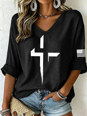 Frauen Faith Cross Waffel Top