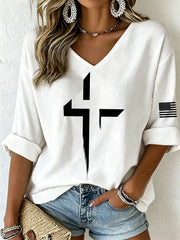Frauen Faith Cross Waffel Top
