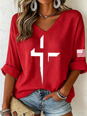 Frauen Faith Cross Waffel Top