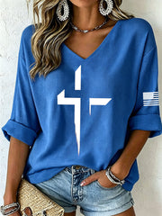Frauen Faith Cross Waffel Top