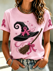 Damen-T-Shirt mit Kurzärmeln zum Thema Brustkrebs