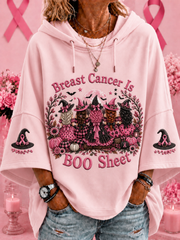 Brustkrebs bei Frauen ist ein „Boo“-Sheet-Hoodie mit kurzen Ärmeln