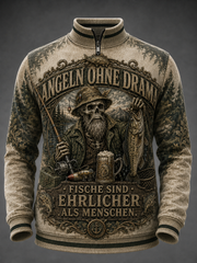 Langärmliges T-Shirt für Männer mit Slogan Waffel