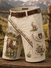 Herren-Shorts im österreichischen Landhausstil mit Cargotaschen