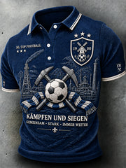 Herren-Poloshirt der deutschen Fußball-Bundesliga mit Schalke-Druck, lässig geschnitten