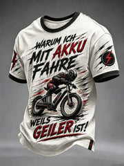 Herren WARUM ICH MIT AKKU FAHRE WEILS GEILER IST T-Shirt mit kurzen Ärmeln