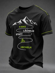 Herren E-BIKE LÄCHELN STATT HECHELN T-Shirt mit kurzen Ärmeln