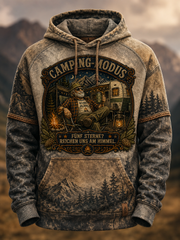 Herren-Hoodie mit witzigem Slogan, übergroß, Drop-Shoulder-Schnitt und Taschen