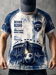 Herren-Deutsche-Bundesliga-Schalke-Fußball-Print-Lässiges T-Shirt