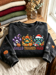 Damen Hallo thank smas wunderbare Zeit eines Jahres Pfoten Print Sweatshirt