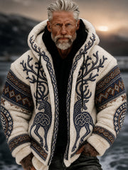 Retro Nordic-Style Tier kunst druck Casual bequeme Kapuzen jacke