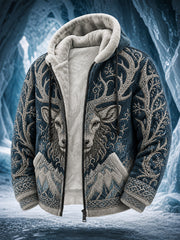 Retro-Nordische Tierkunst-Druck-Lässige, bequeme Kapuzenjacke