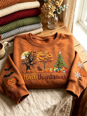 Frauen Hallo thank smas wunderbare Zeit eines Jahres Bäume Print Sweatshirt
