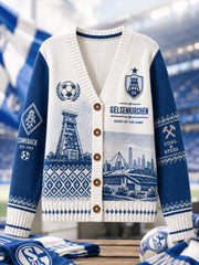 Damenstrickjacke im Schalke-Cardigan-Stil