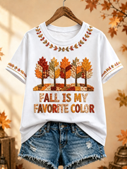 Damen-Herbst-T-Shirt mit meinem Lieblingsfarb-Print und kurzen Ärmeln