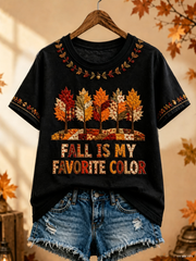 Damen-Herbst-T-Shirt mit meinem Lieblingsfarb-Print und kurzen Ärmeln