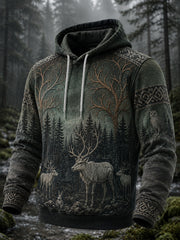 Retro nordischer Kunstdruck lässiger bequemer Hoodie