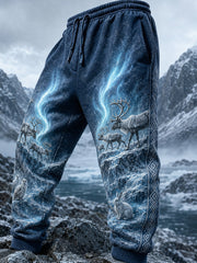 Retro Nordic Art Print Casual bequeme Jogging hose