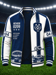 Herren-Deutsche-Bundesliga-Schalke-Print-Lässige Mode-Reißverschlussjacke