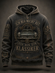 Herren-Hoodie mit witzigem Slogan, übergroß, Drop-Shoulder-Schnitt und Taschen