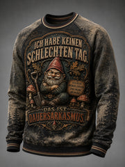 Herren-T-Shirt mit humorvollem Spruch und langen Ärmeln