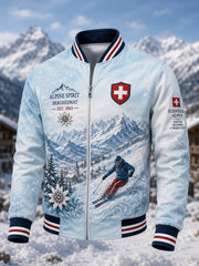 Herrenjacke mit Berg-Gedenkdruck