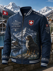 Herrenjacke mit Berg-Gedenkdruck