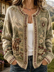 Damen-Strickjacke im österreichischen Landhausstil mit Strukturstrick
