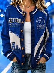 Damenstrickjacke im Schalke-Cardigan-Stil