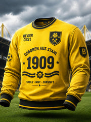 Herren-Gelbes Freizeit-Sweatshirt mit Fußball-Print des deutschen Ballspielvereins Borussia