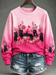 Frauen Brustkrebs schwarze Katze regelmäßige Sweatshirt