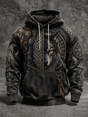 Herren-Viking-Kapuzenpullover in Übergröße mit abfallenden Schultern und Taschen