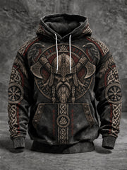 Herren-Viking-Kapuzenpullover in Übergröße mit abfallenden Schultern und Taschen