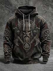 Herren Viking Übergroße Schulter Hoodie mit Taschen