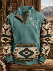 Herren Hoodie mit westlichem Muster druck