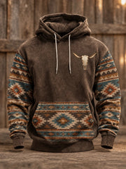 Herren Retro Western bedruckter Hoodie