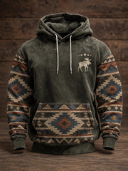 Herren-Retro-Western-Hoodie mit Aufdruck