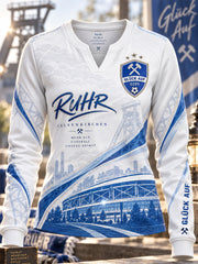 Damen-Schalke Freizeit-Kapuzenpullover mit V-Ausschnitt