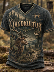 Herren-T-Shirt mit V-Ausschnitt zur deutschen Jagdsaison
