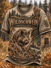Herren-T-Shirt mit V-Ausschnitt zur deutschen Jagdsaison