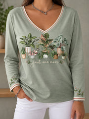 Damen-T-Shirt mit Pflanzen-Liebhaber-Print