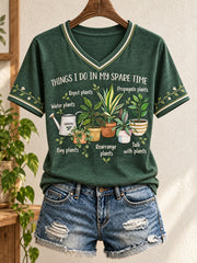 Damen-T-Shirt mit Pflanzen-Liebhaber-Print