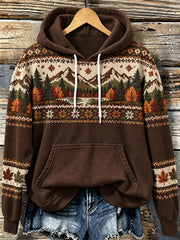 Frauen Herbst Landschafts muster Design Freizeit Hoodie