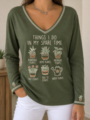 Damen-T-Shirt mit Pflanzen-Liebhaber-Print