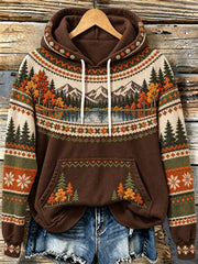 Damen-Hoodie im Herbst-Landschaftsdesign für Freizeit