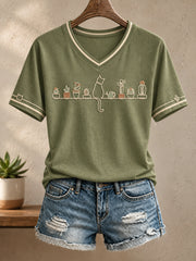 Damen-T-Shirt mit Pflanzen-Liebhaber-Print