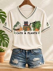 Damen-T-Shirt mit Pflanzen-Liebhaber-Print