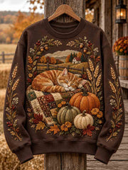 Weibliches Herbst-Kapuzenpullover mit niedlicher Katzen-Optik, reguläre Passform