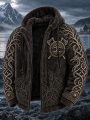 Viking bedruckter Flanell mantel für Herren