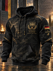 Herren-Kapuzenpullover mit langen Ärmeln und Aufdruck zum Gedenken an die Veteranen